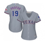 Women's Majestic Texas Rangers #19 Jurickson Profar Authentic Grey Road Cool Base MLB Jersey