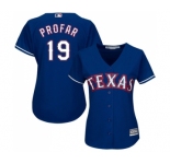 Women's Majestic Texas Rangers #19 Jurickson Profar Authentic Royal Blue Alternate 2 Cool Base MLB Jersey
