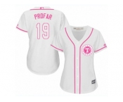 Women's Majestic Texas Rangers #19 Jurickson Profar Replica White Fashion Cool Base MLB Jersey