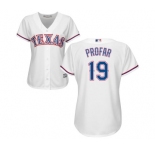 Women's Majestic Texas Rangers #19 Jurickson Profar Replica White Home Cool Base MLB Jersey