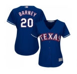 Women's Majestic Texas Rangers #20 Darwin Barney Replica Royal Blue Alternate 2 Cool Base MLB Jersey