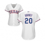 Women's Majestic Texas Rangers #20 Darwin Barney Replica White Home Cool Base MLB Jersey