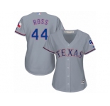 Women's Majestic Texas Rangers #44 Tyson Ross Replica Grey Road Cool Base MLB Jersey