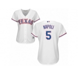 Women's Majestic Texas Rangers #5 Mike Napoli Authentic White Home Cool Base MLB Jersey