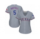 Women's Majestic Texas Rangers #5 Mike Napoli Replica Grey Road Cool Base MLB Jersey