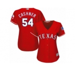 Women's Majestic Texas Rangers #54 Andrew Cashner Replica Red Alternate Cool Base MLB Jersey