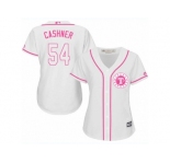 Women's Majestic Texas Rangers #54 Andrew Cashner Replica White Fashion Cool Base MLB Jersey