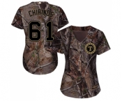 Women's Majestic Texas Rangers #61 Robinson Chirinos Authentic Camo Realtree Collection Flex Base MLB Jersey