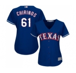 Women's Majestic Texas Rangers #61 Robinson Chirinos Replica Royal Blue Alternate 2 Cool Base MLB Jersey