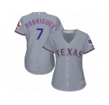 Women's Majestic Texas Rangers #7 Ivan Rodriguez Authentic Grey Road Cool Base MLB Jersey
