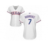 Women's Majestic Texas Rangers #7 Ivan Rodriguez Authentic White Home Cool Base MLB Jersey