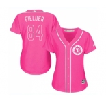 Women's Majestic Texas Rangers #84 Prince Fielder Authentic Pink Fashion Cool Base MLB Jersey