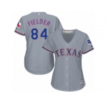 Women's Majestic Texas Rangers #84 Prince Fielder Replica Grey Road Cool Base MLB Jersey