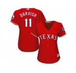 Women's Texas Rangers #11 Yu Darvish Red Alternate Stitched MLB Jersey
