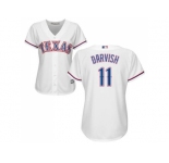 Women's Texas Rangers #11 Yu Darvish White Fashion Stitched MLB Jersey