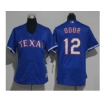 Women's Texas Rangers #12 Rougned Odor Blue Alternate Stitched MLB Jersey
