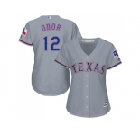 Women's Texas Rangers #12 Rougned Odor Grey Road Stitched MLB Jersey