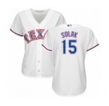 Women's Texas Rangers #15 Nick Solak Authentic White Home Cool Base Baseball Player Jersey