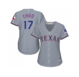 Women's Texas Rangers #17 Shin-Soo Choo Grey Road Stitched MLB Jersey