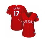 Women's Texas Rangers #17 Shin-Soo Choo Red Alternate Stitched MLB Jersey