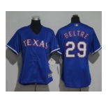 Women's Texas Rangers #29 Adrian Beltre Blue Alternate Stitched MLB Jersey