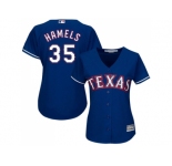 Women's Texas Rangers #35 Cole Hamels Blue Alternate Stitched MLB Jersey