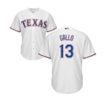Youth Majestic Texas Rangers #13 Joey Gallo Authentic White Home Cool Base MLB Jersey