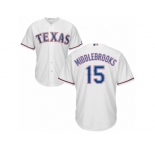 Youth Majestic Texas Rangers #15 Will Middlebrooks Replica White Home Cool Base MLB Jersey