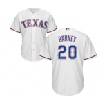Youth Majestic Texas Rangers #20 Darwin Barney Replica White Home Cool Base MLB Jersey