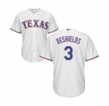 Youth Majestic Texas Rangers #3 Delino DeShields Authentic White Home Cool Base MLB Jersey