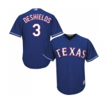 Youth Majestic Texas Rangers #3 Delino DeShields Replica Royal Blue Alternate 2 Cool Base MLB Jersey