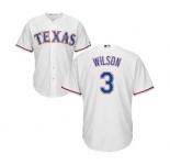 Youth Majestic Texas Rangers #3 Russell Wilson Replica White Home Cool Base MLB Jersey