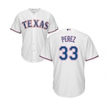 Youth Majestic Texas Rangers #33 Martin Perez Replica White Home Cool Base MLB Jersey