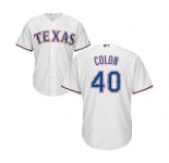 Youth Majestic Texas Rangers #40 Bartolo Colon Replica White Home Cool Base MLB Jersey