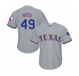 Youth Majestic Texas Rangers #49 Jon Niese Replica Grey Road Cool Base MLB Jersey