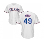 Youth Majestic Texas Rangers #49 Jon Niese Replica White Home Cool Base MLB Jersey