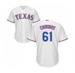 Youth Majestic Texas Rangers #61 Robinson Chirinos Authentic White Home Cool Base MLB Jersey