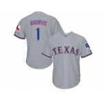 Youth Texas Rangers #1 Elvis Andrus Grey Cool Base Stitched MLB Jersey