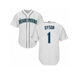 Youth Majestic Seattle Mariners #1 Jarrod Dyson Replica White Home Cool Base MLB Jersey