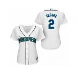 Women's Majestic Seattle Mariners #2 Jean Segura Authentic White Home Cool Base MLB Jersey