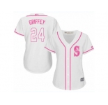 Women's Majestic Seattle Mariners #24 Ken Griffey Replica White Fashion Cool Base MLB Jersey