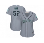 Women's Majestic Seattle Mariners #52 Carlos Ruiz Replica Grey Road Cool Base MLB Jersey