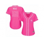 Women's Majestic Seattle Mariners #52 Carlos Ruiz Replica Pink Fashion Cool Base MLB Jerse