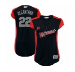 Women's Miami Marlins #22 Sandy Alcantara Authentic Navy Blue National League 2019 Baseball All-Star Jersey