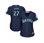 Women's Seattle Mariners #22 Robinson Cano Navy Blue Alternate Stitched MLB Jersey