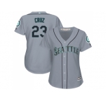 Women's Seattle Mariners #23 Nelson Cruz Grey Road Stitched MLB Jersey