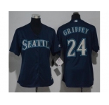 Women's Seattle Mariners #24 Ken Griffey Navy Blue Alternate Stitched MLB Jersey