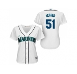 Women's Seattle Mariners #51 Ichiro Suzuki White Fashion Stitched MLB Jersey
