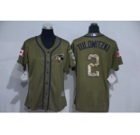 Women Majestic Toronto Blue Jays #2 Troy Tulowitzki Authentic Green Salute to Service MLB Jersey
