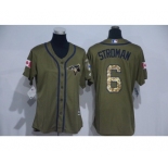 Women Majestic Toronto Blue Jays #6 Marcus Stroman Authentic Green Salute to Service MLB Jersey